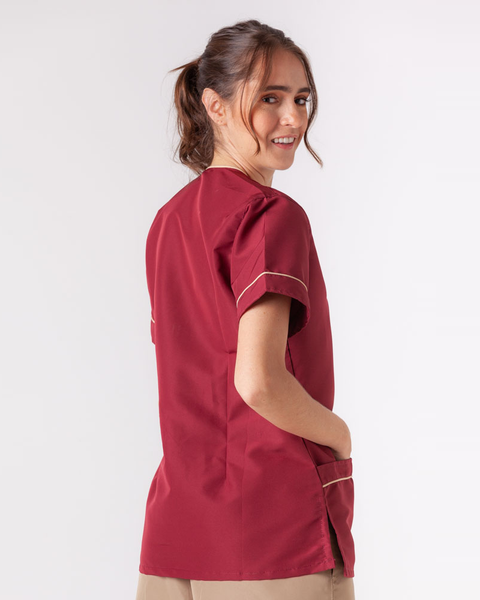 Women's Fluid-resistant Princess Cut Shirt with Solid Background Seasonal Ref: 022