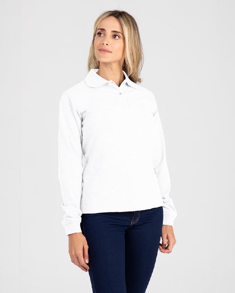 Camibuzo Tipo Polo Manga Larga Para Mujer
