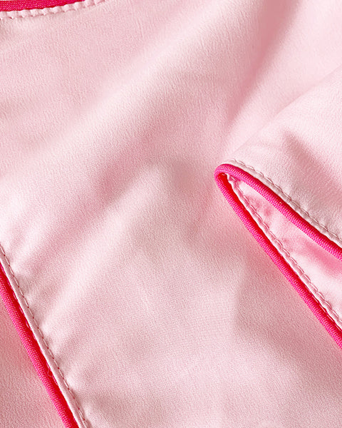 Pink Unisex Fluid-resistant Chef Jacket with Fuchsia Trim Ref: 011