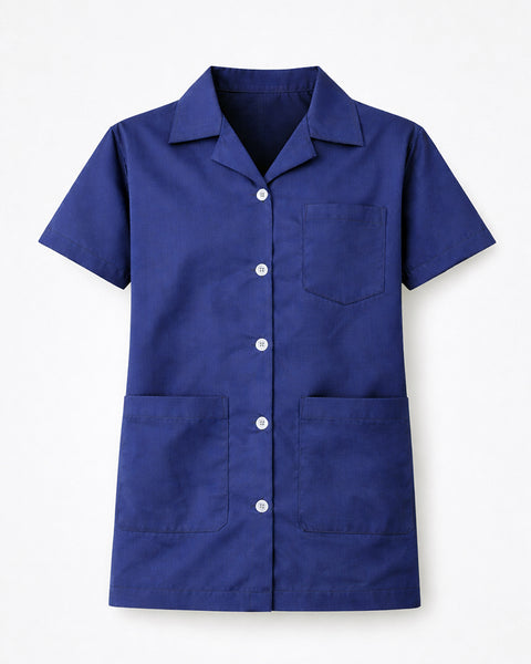 Unisex White Short Sleeve Shirt Collar Anti-fluid Gown Ref: 006