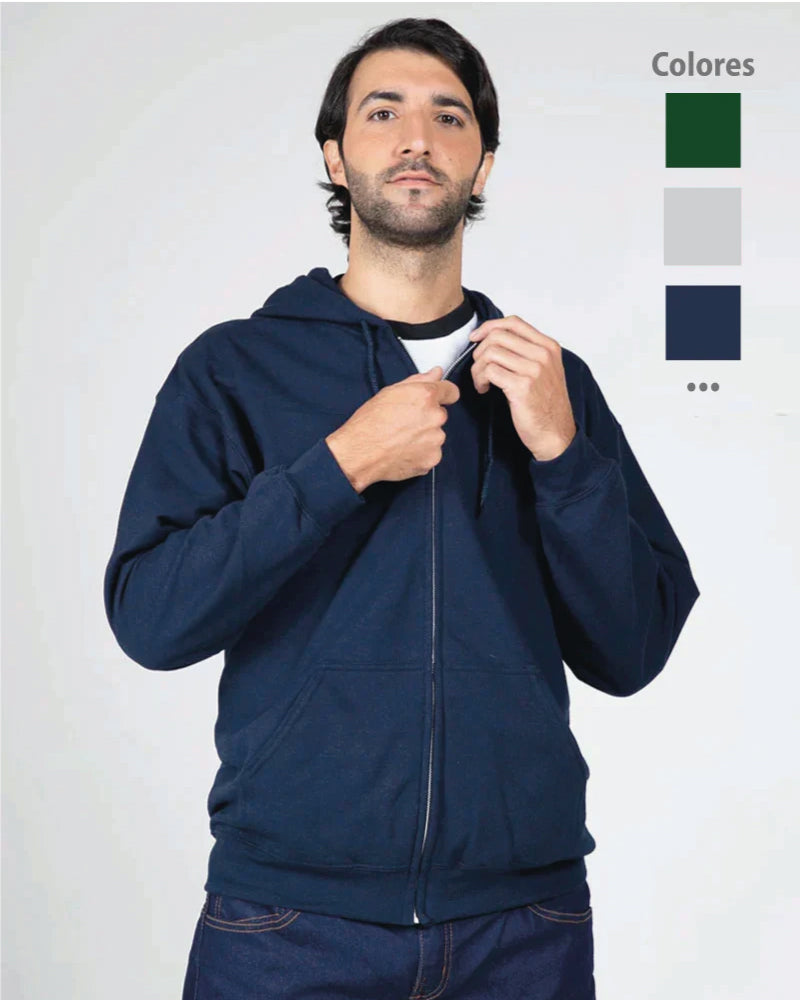 Buzo Perchado Con Cierre Y Capucha Unisex 5 Colores Ref: 003