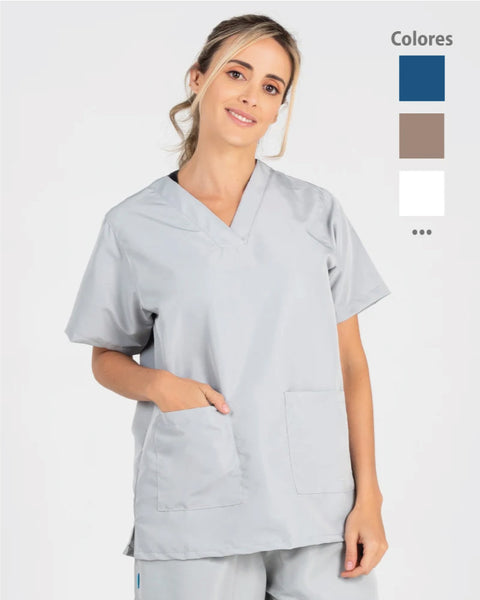 Unisex Fluid-resistant V-Neck Shirt with Pockets 11 Colors Ref: 009