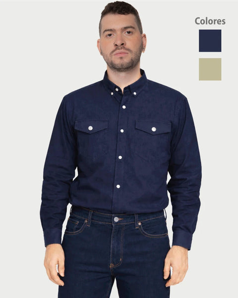 Men’s Heavy-Duty Work Shirt in Drill – 5 Colors Ref: 103