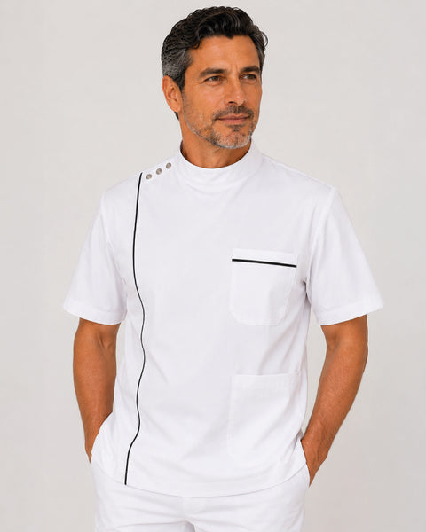 Short-Sleeve Unisex Chef Jacket in Fluid-Repellent Fabric – Assorted Colors Ref: 123