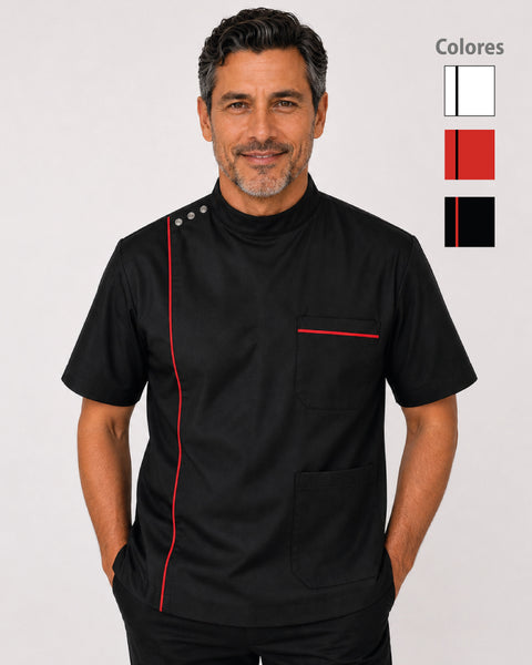 Short-Sleeve Unisex Chef Jacket in Fluid-Repellent Fabric – Assorted Colors Ref: 123