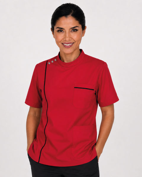 Short-Sleeve Unisex Chef Jacket in Fluid-Repellent Fabric – Assorted Colors Ref: 123