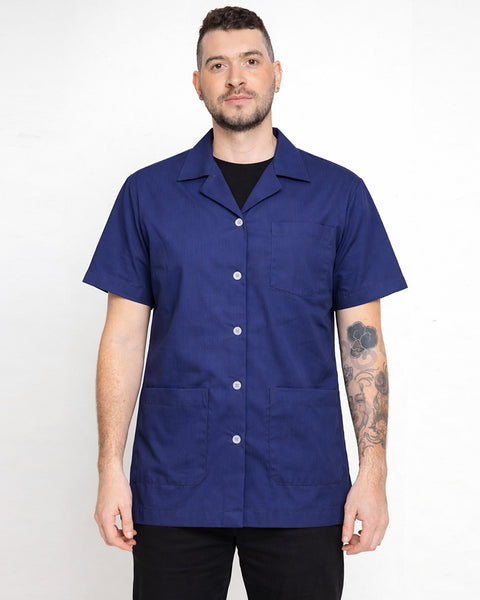 Unisex White Short Sleeve Shirt Collar Anti-fluid Gown Ref: 006