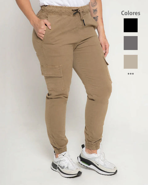 Unisex Cargo-Style Jogger Pants in Drill – 4 Colors Ref: 107